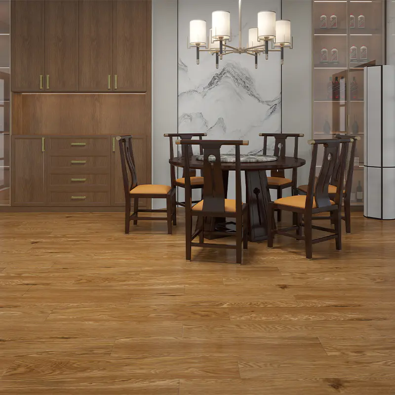 Pisos de tablones de madera de PVC con respaldo seco y adhesivo impermeable
