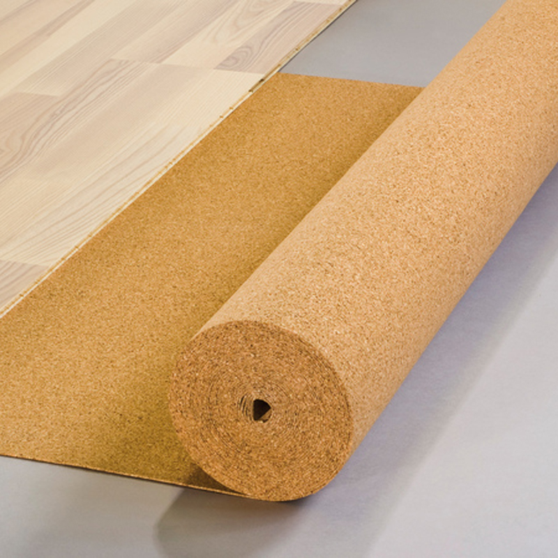 Base de corcho acústico de 2 mm con película de PE con barrera de vapor Base de corcho acústico de 2 mm con película de PE con barrera de vapor