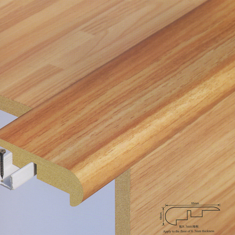 Protector de borde de aterrizaje de escalera de superposición de grano de madera duradero